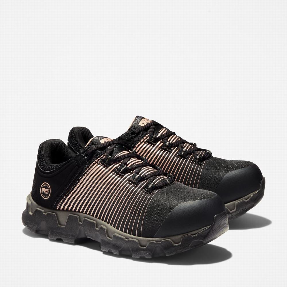 Timberland PRO® Powertrain Sport Alloy Burunlu İş Sneaker İş Ayakkabısı Kadın Siyah Pembe Altın | TR-6907N