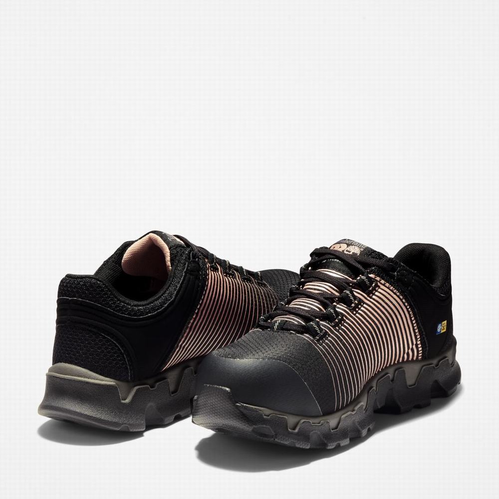 Timberland PRO® Powertrain Sport Alloy Burunlu İş Sneaker İş Ayakkabısı Kadın Siyah Pembe Altın | TR-6907N