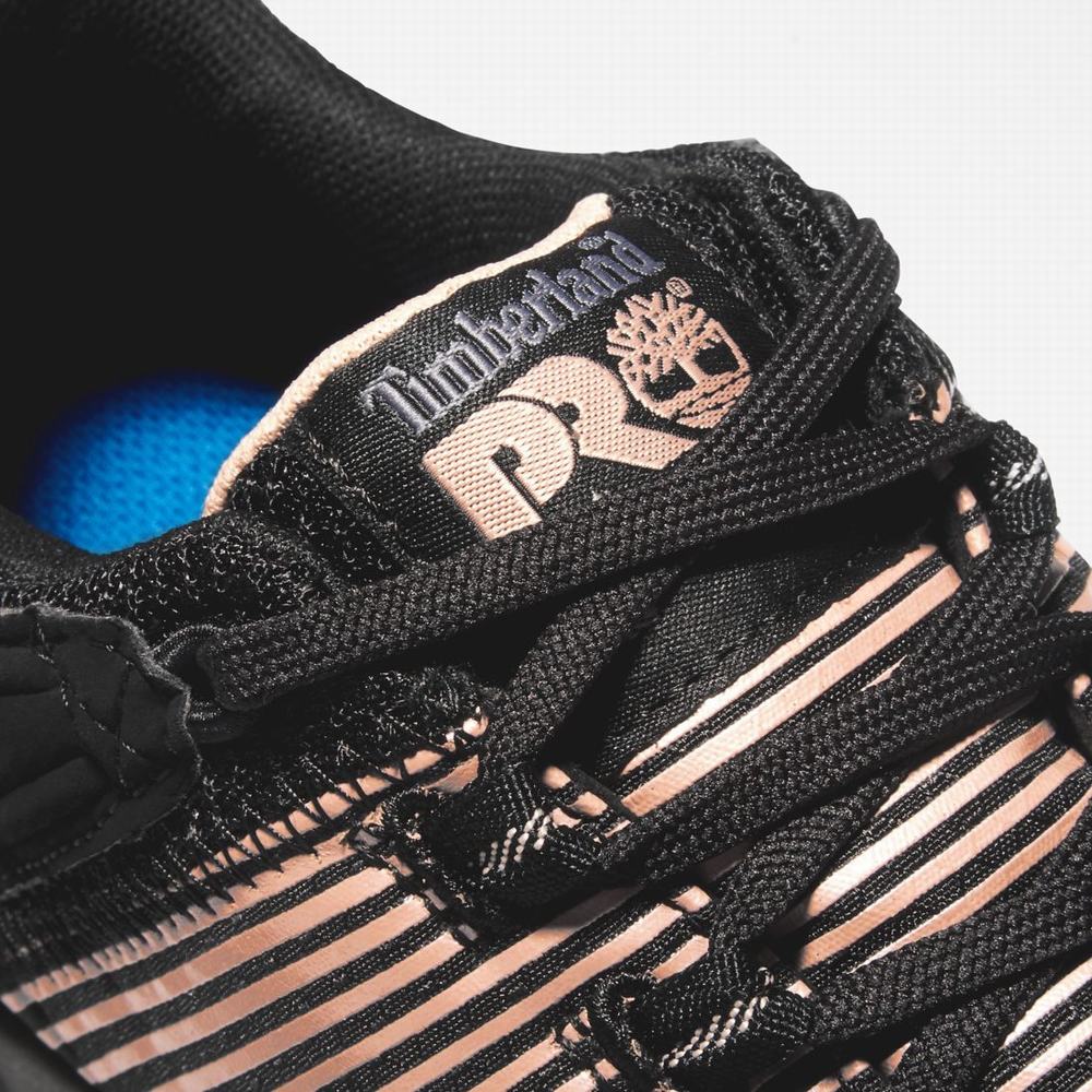 Timberland PRO® Powertrain Sport Alloy Burunlu İş Sneaker İş Ayakkabısı Kadın Siyah Pembe Altın | TR-6907N