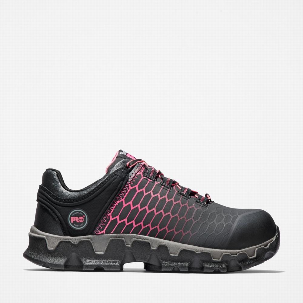 Timberland PRO® Powertrain Sport Alloy Burunlu İş Sneaker İş Ayakkabısı Kadın Siyah Pembe | TR-8372T