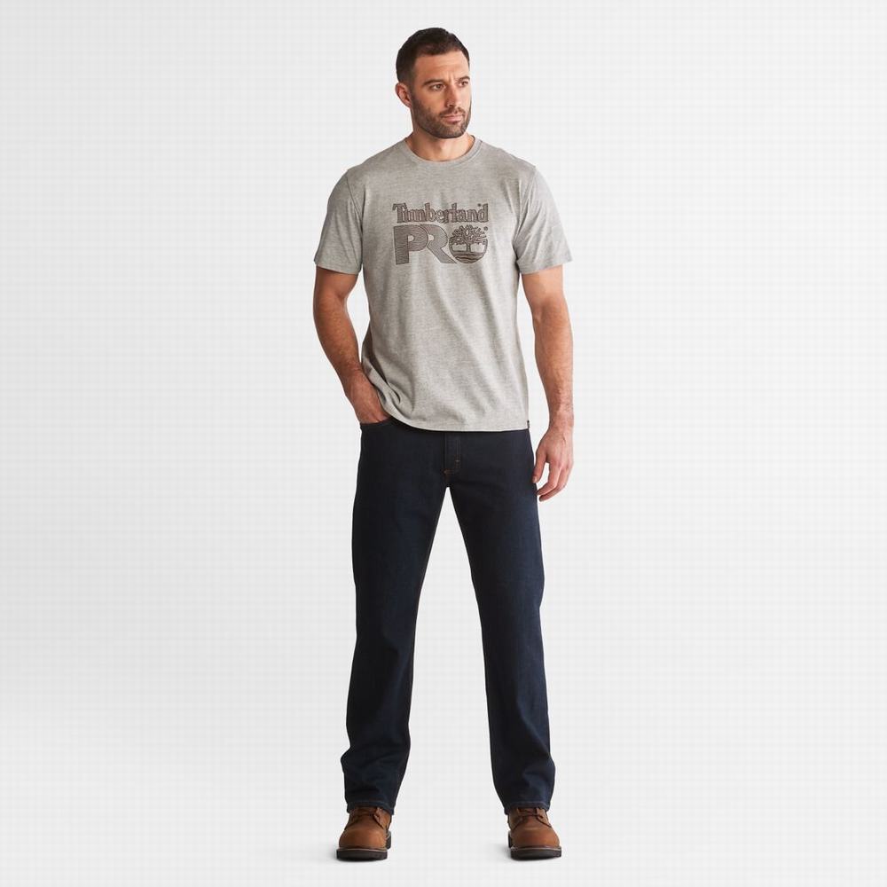 Timberland PRO® Textured Graphic Kısa-Sleeve Tişört Erkek Açık Gri | TR-6705Z
