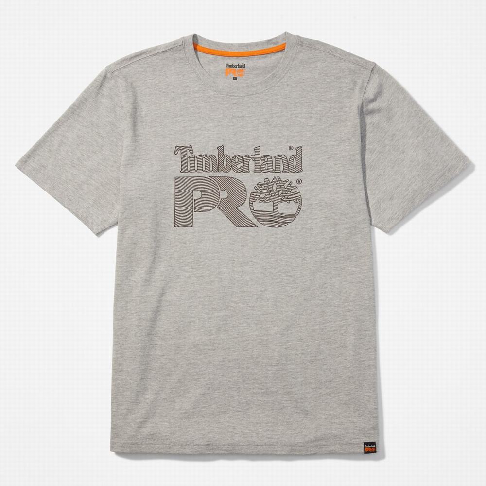 Timberland PRO® Textured Graphic Kısa-Sleeve Tişört Erkek Açık Gri | TR-6705Z