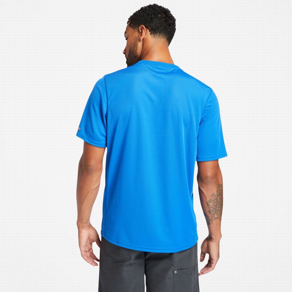Timberland PRO® Wicking Good Kısa-Sleeve Tişört Erkek Mavi | TR-0281R