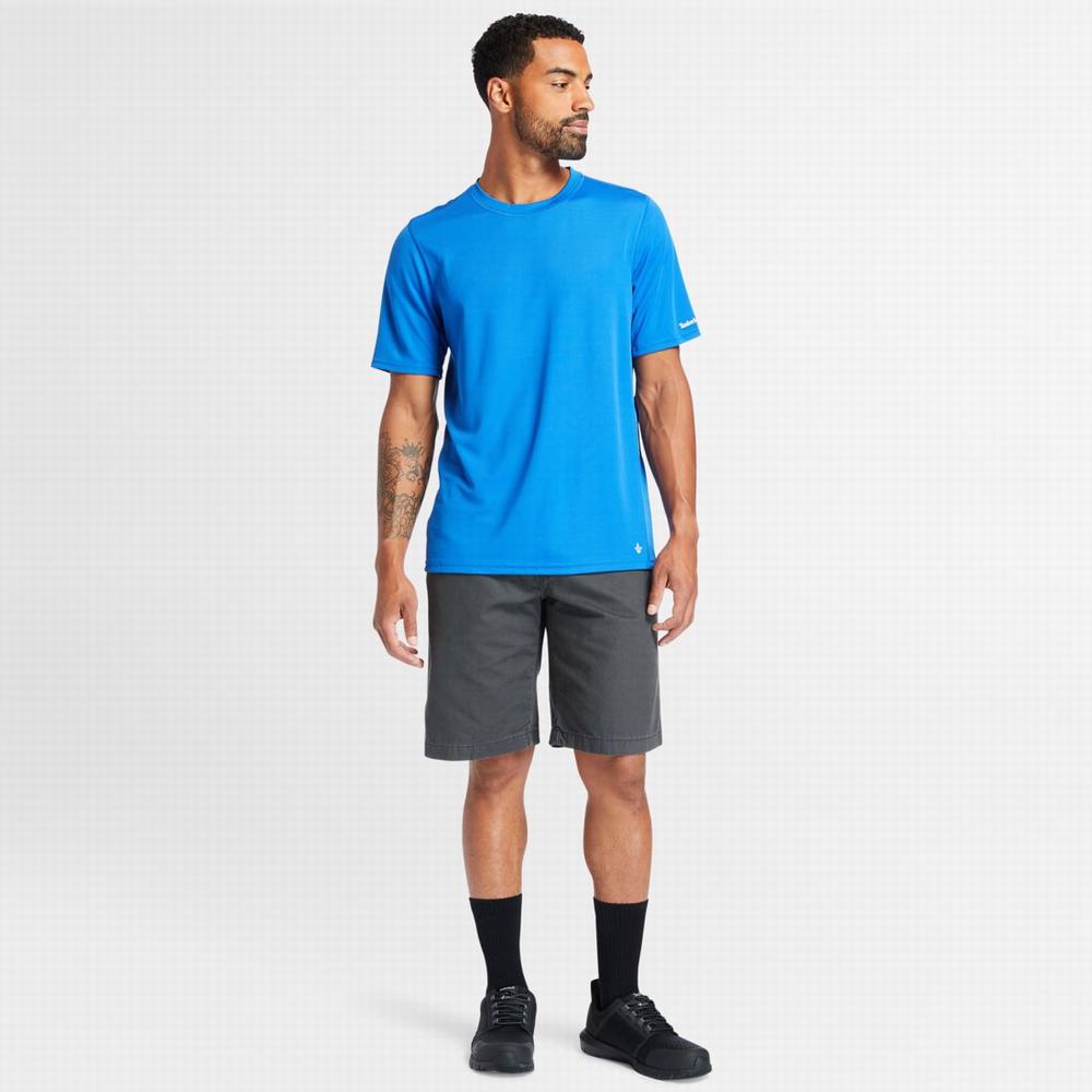 Timberland PRO® Wicking Good Kısa-Sleeve Tişört Erkek Mavi | TR-0281R
