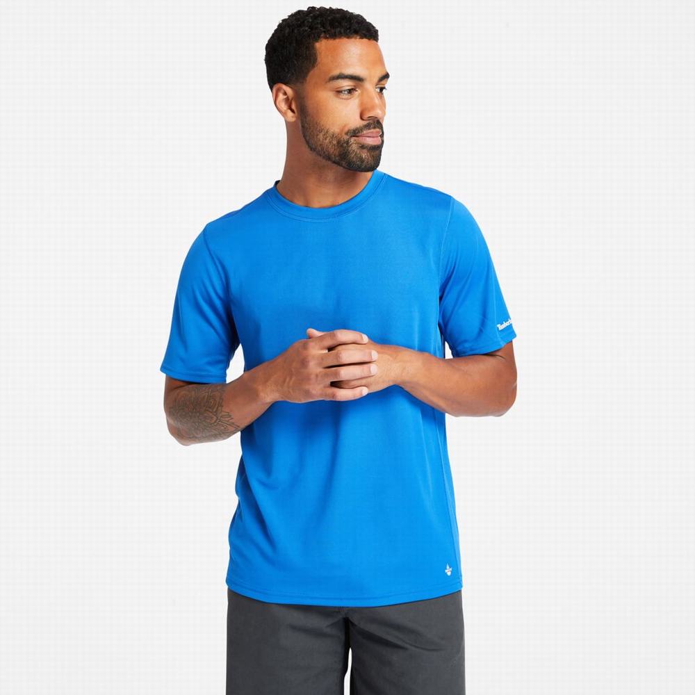 Timberland PRO® Wicking Good Kısa-Sleeve Tişört Erkek Mavi | TR-0281R