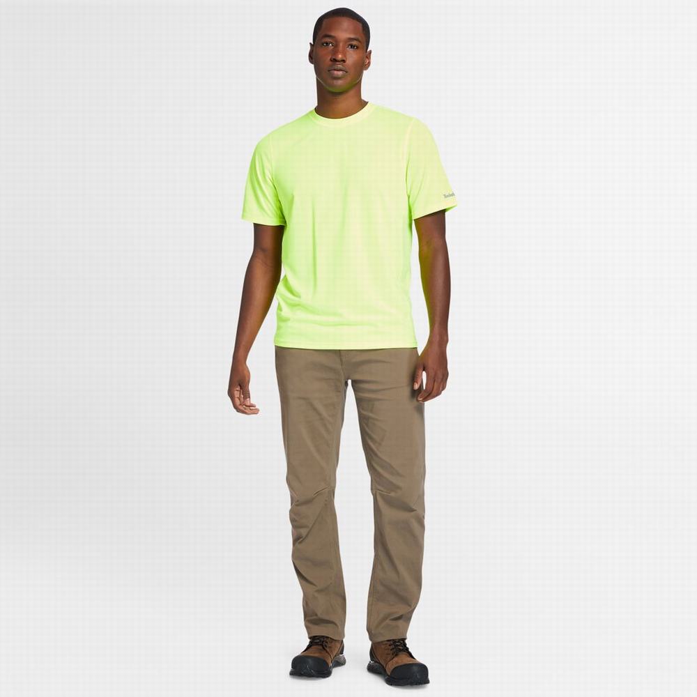 Timberland PRO® Wicking Good Kısa-Sleeve Tişört Erkek Sarı | TR-5607Y