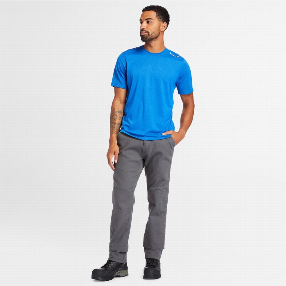 Timberland PRO® Wicking Good Sport Kısa-Sleeve Tişört Erkek Mavi | TR-0384E