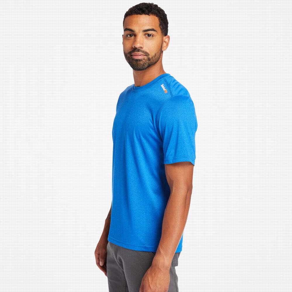 Timberland PRO® Wicking Good Sport Kısa-Sleeve Tişört Erkek Mavi | TR-0384E