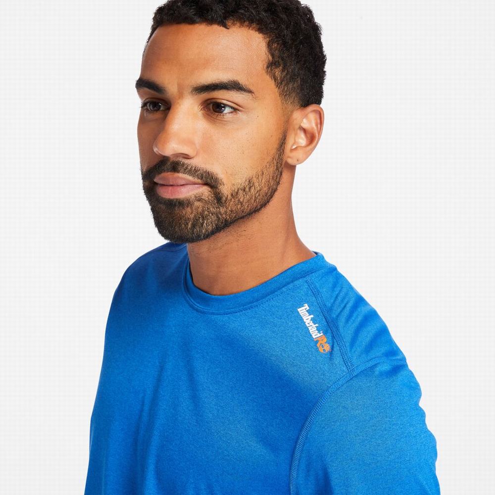 Timberland PRO® Wicking Good Sport Kısa-Sleeve Tişört Erkek Mavi | TR-0384E