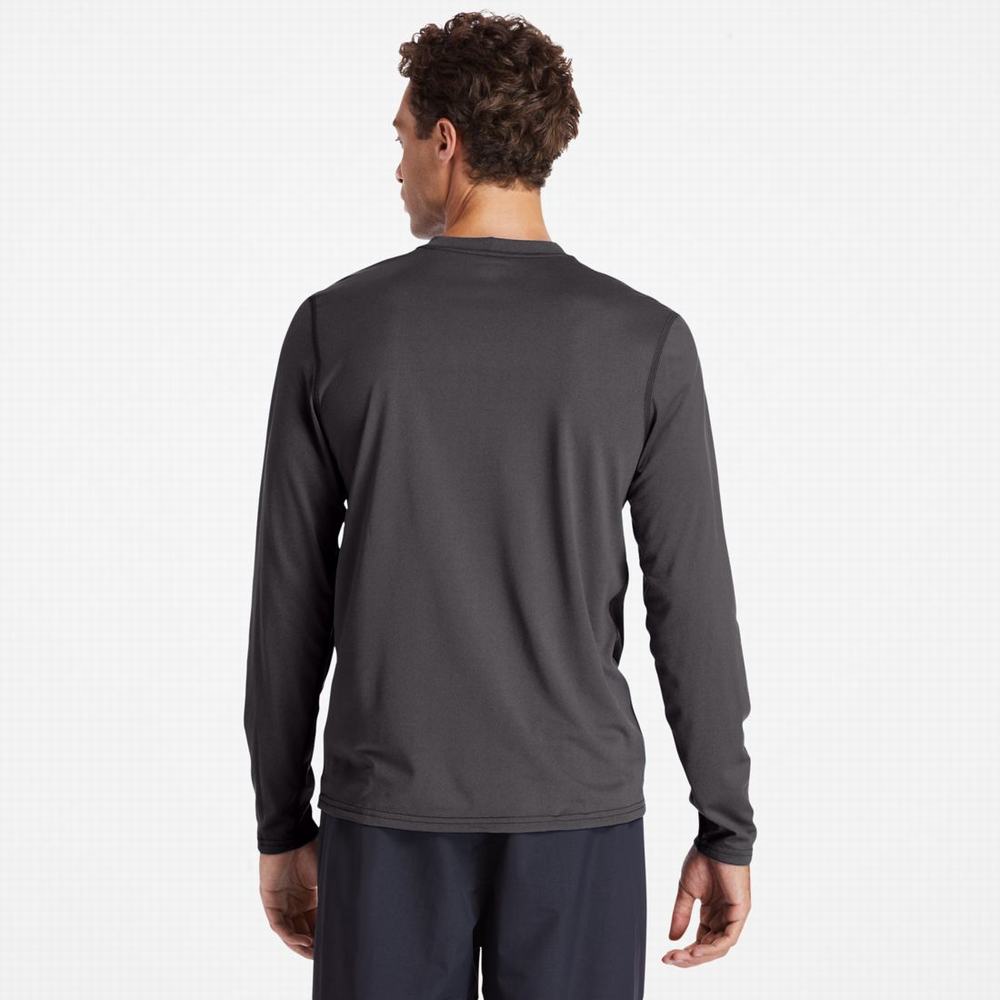 Timberland PRO® Wicking Good Sport Long-Sleeve Tişört Erkek Koyu Gri | TR-7140D