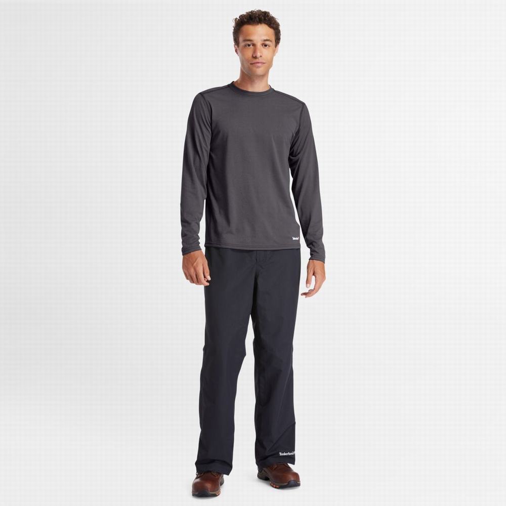 Timberland PRO® Wicking Good Sport Long-Sleeve Tişört Erkek Koyu Gri | TR-7140D