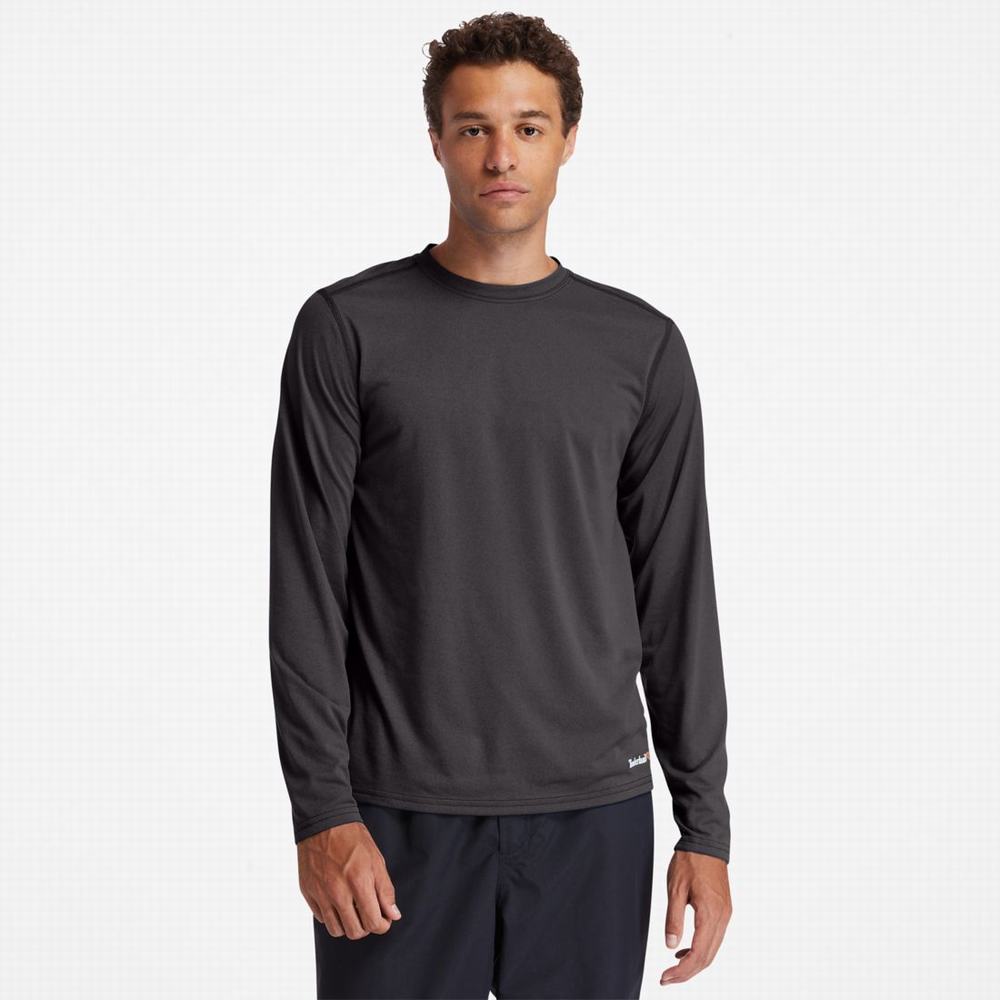 Timberland PRO® Wicking Good Sport Long-Sleeve Tişört Erkek Koyu Gri | TR-7140D