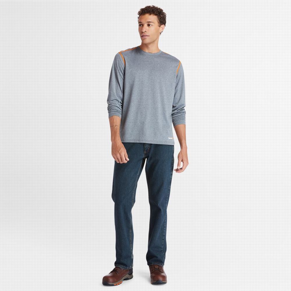 Timberland PRO® Wicking Good Sport Long-Sleeve Tişört Erkek Gri | TR-8160S