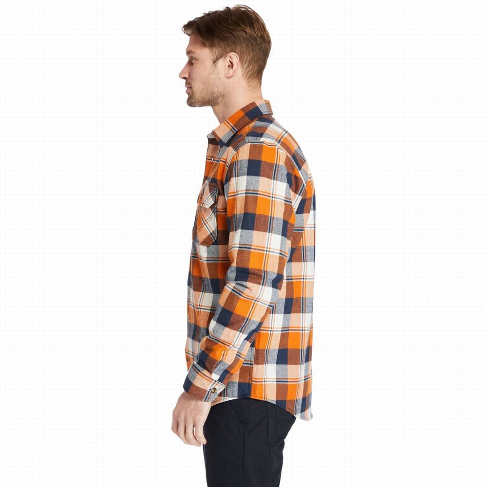 Timberland PRO® Woodfort Heavyweight Flannel İş Gömlek Erkek Turuncu | TR-2503Y