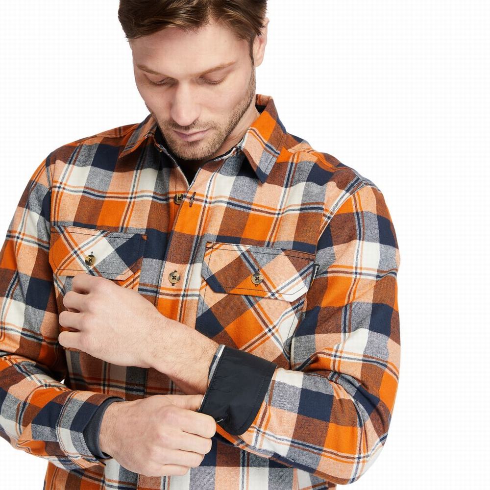 Timberland PRO® Woodfort Heavyweight Flannel İş Gömlek Erkek Turuncu | TR-2503Y