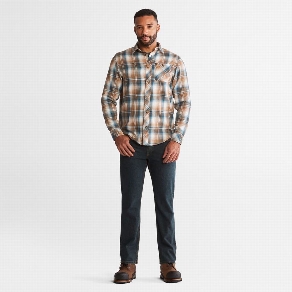 Timberland PRO® Woodfort Midweight Flannel İş Gömlek Erkek Kahverengi | TR-0719B