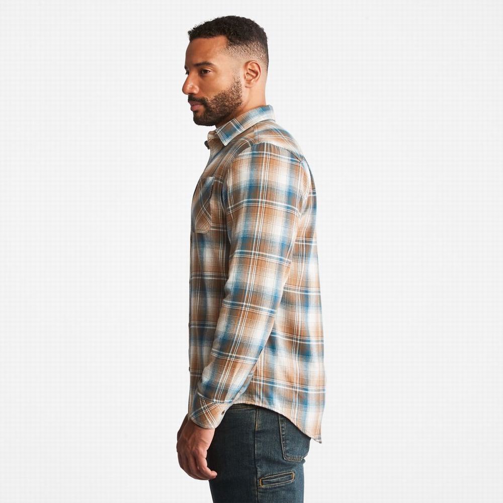Timberland PRO® Woodfort Midweight Flannel İş Gömlek Erkek Kahverengi | TR-0719B