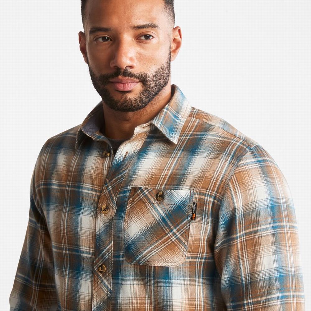 Timberland PRO® Woodfort Midweight Flannel İş Gömlek Erkek Kahverengi | TR-0719B