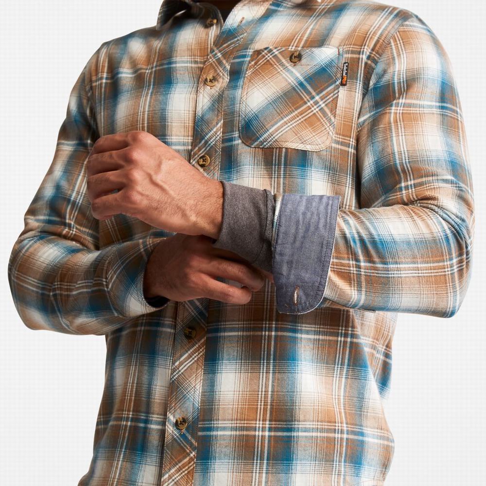 Timberland PRO® Woodfort Midweight Flannel İş Gömlek Erkek Kahverengi | TR-0719B
