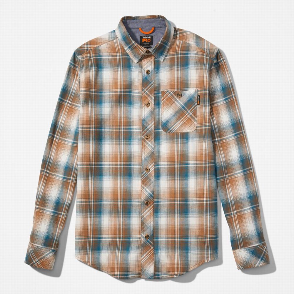 Timberland PRO® Woodfort Midweight Flannel İş Gömlek Erkek Kahverengi | TR-0719B