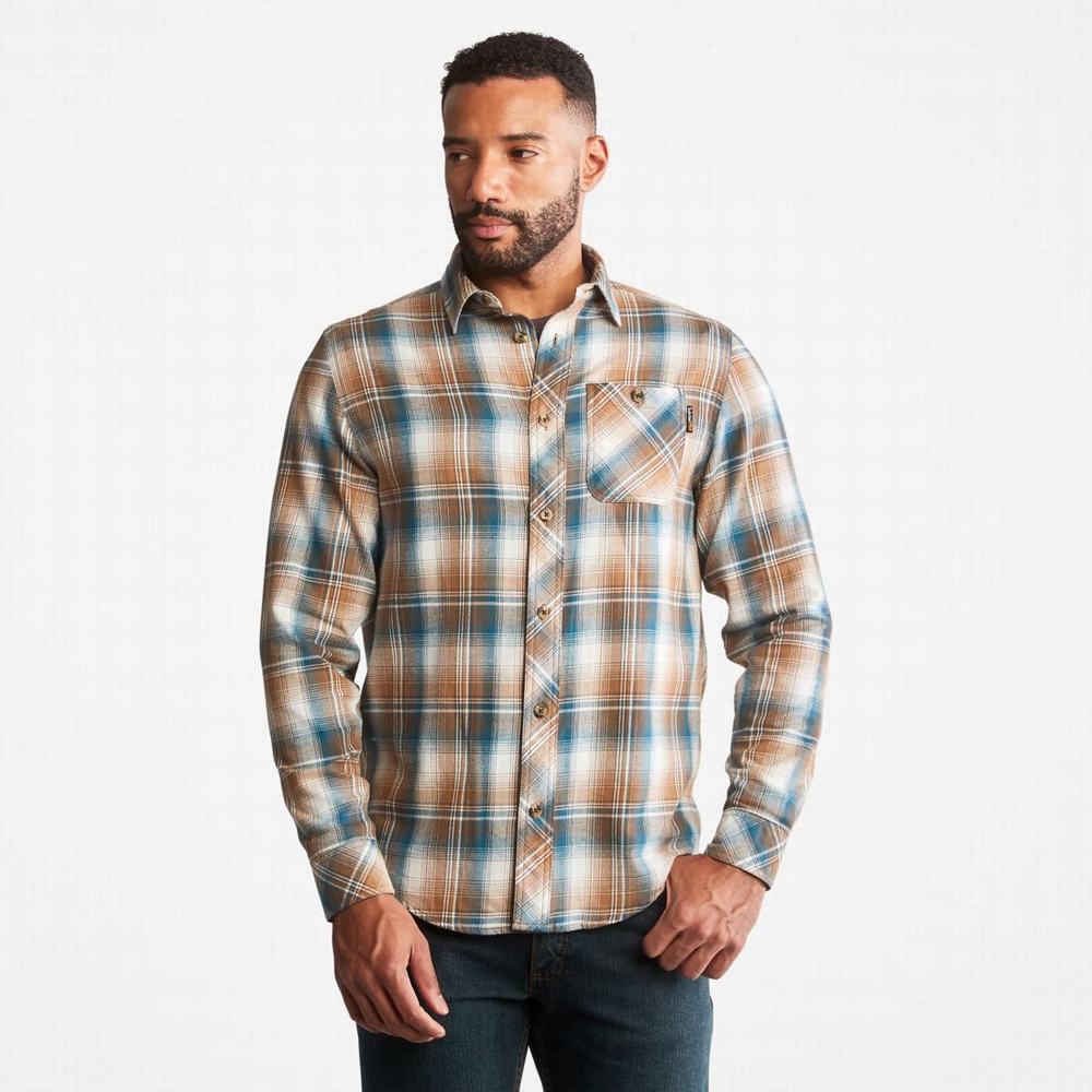 Timberland PRO® Woodfort Midweight Flannel İş Gömlek Erkek Kahverengi | TR-0719B