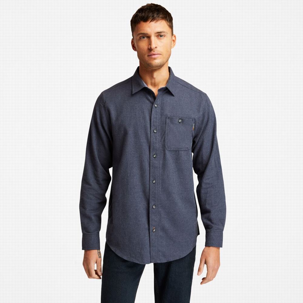 Timberland PRO® Woodfort Midweight Flannel İş Gömlek Erkek Lacivert | TR-2740E