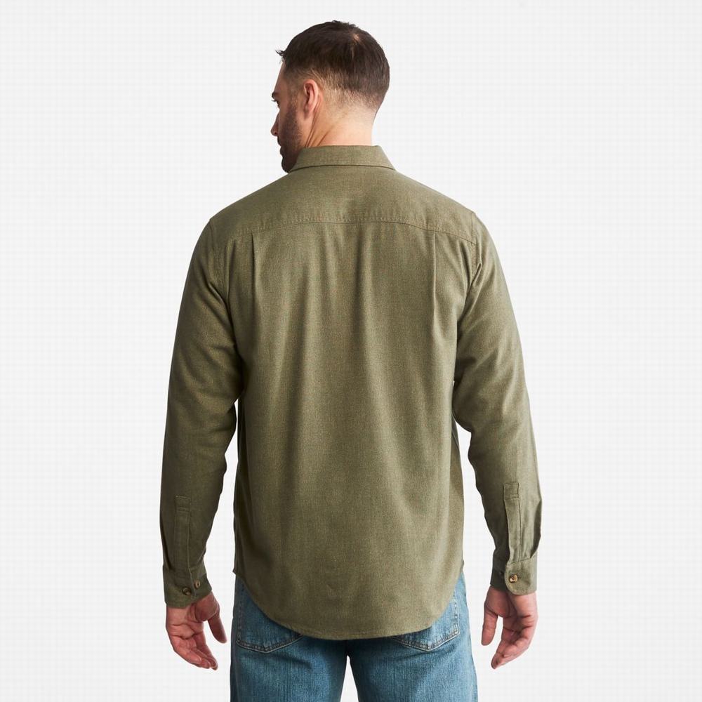 Timberland PRO® Woodfort Midweight Flannel İş Gömlek Erkek Koyu Yeşil | TR-6214M