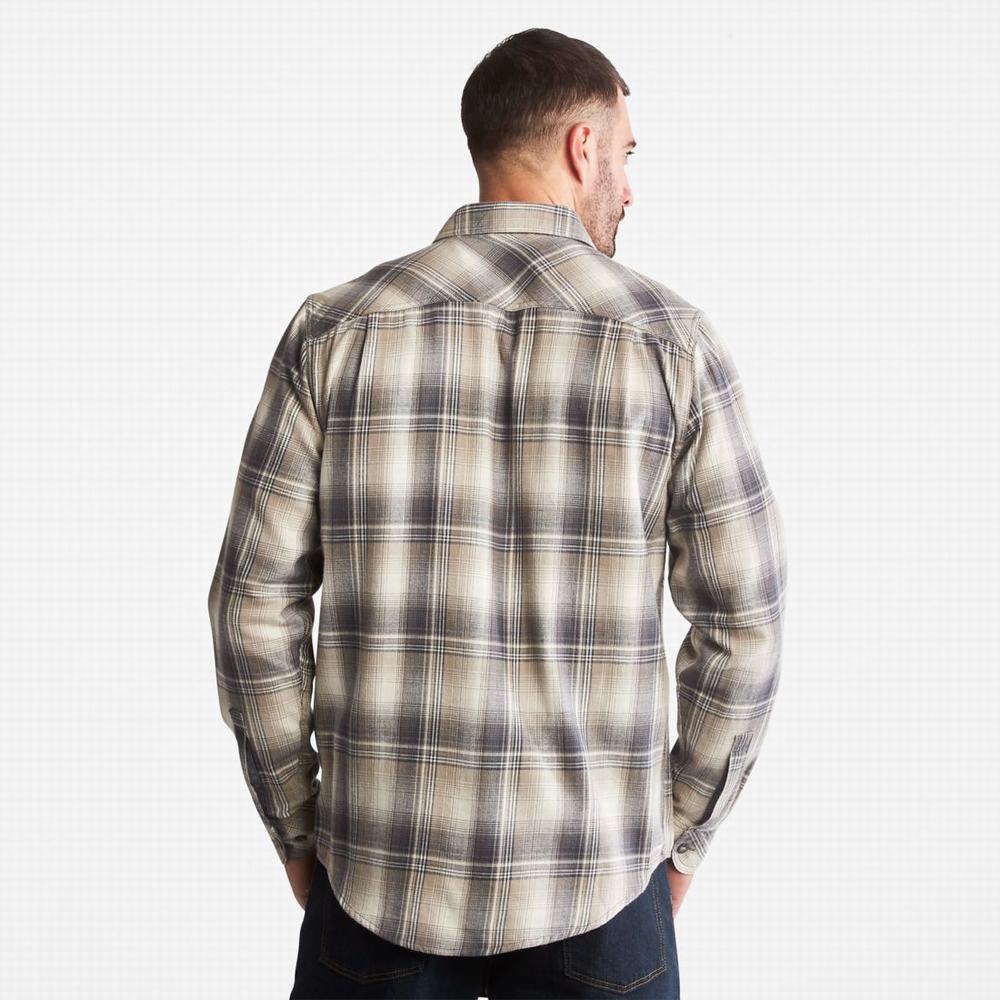 Timberland PRO® Woodfort Midweight Flannel İş Gömlek Erkek Gri | TR-6805V