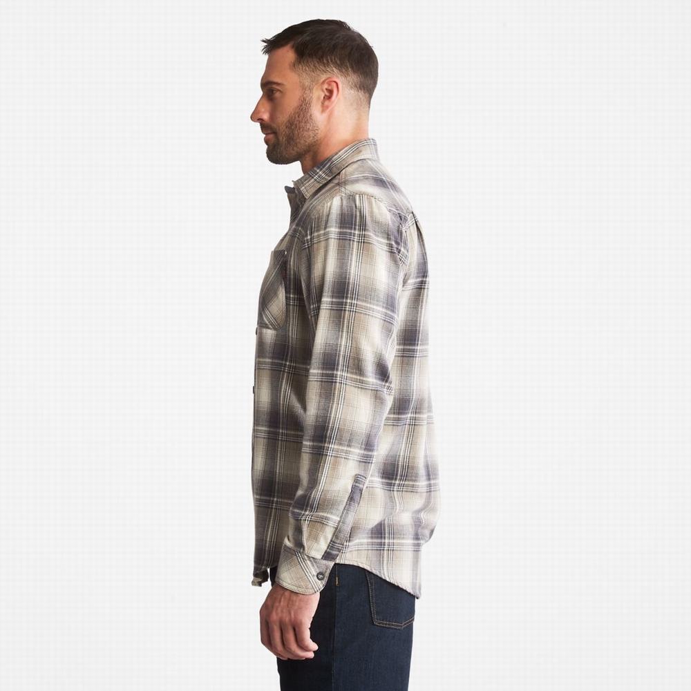 Timberland PRO® Woodfort Midweight Flannel İş Gömlek Erkek Gri | TR-6805V