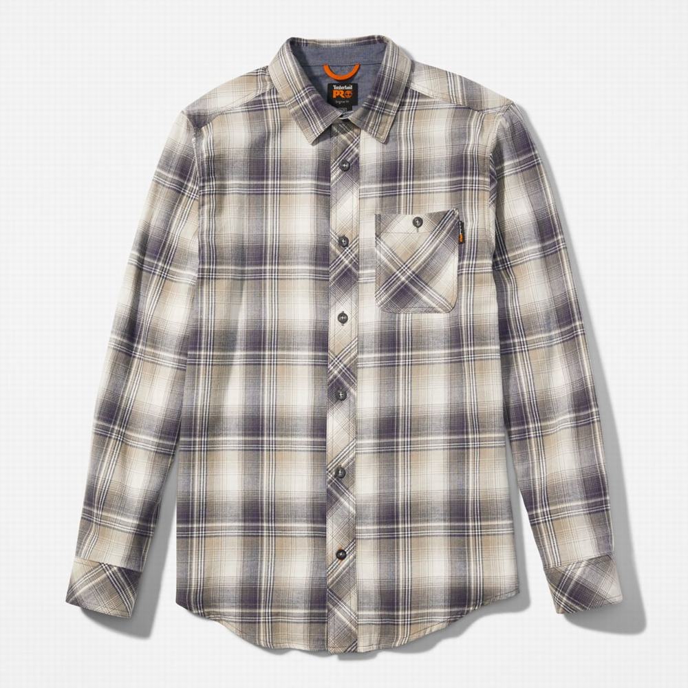 Timberland PRO® Woodfort Midweight Flannel İş Gömlek Erkek Gri | TR-6805V