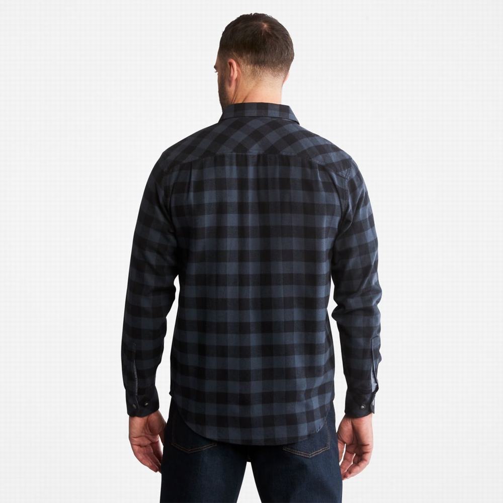 Timberland PRO® Woodfort Midweight Flannel İş Gömlek Erkek Lacivert | TR-9216Q
