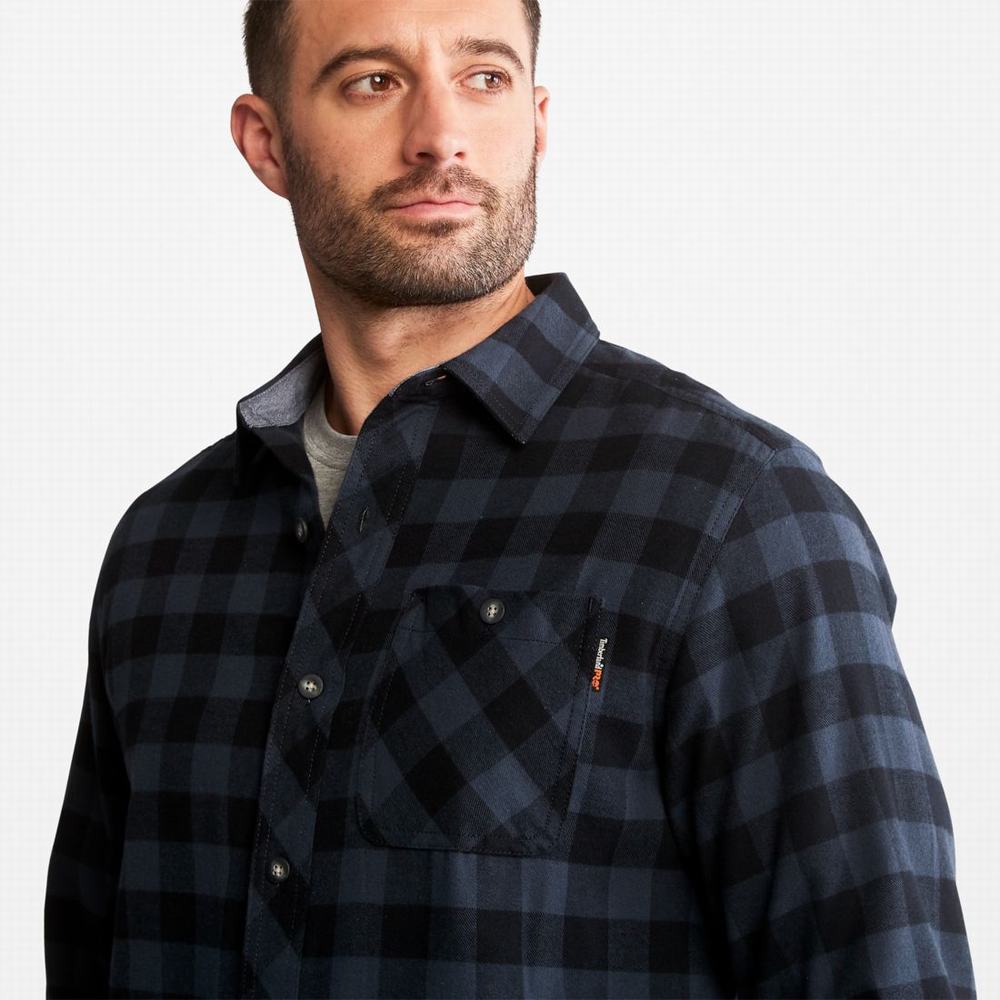 Timberland PRO® Woodfort Midweight Flannel İş Gömlek Erkek Lacivert | TR-9216Q