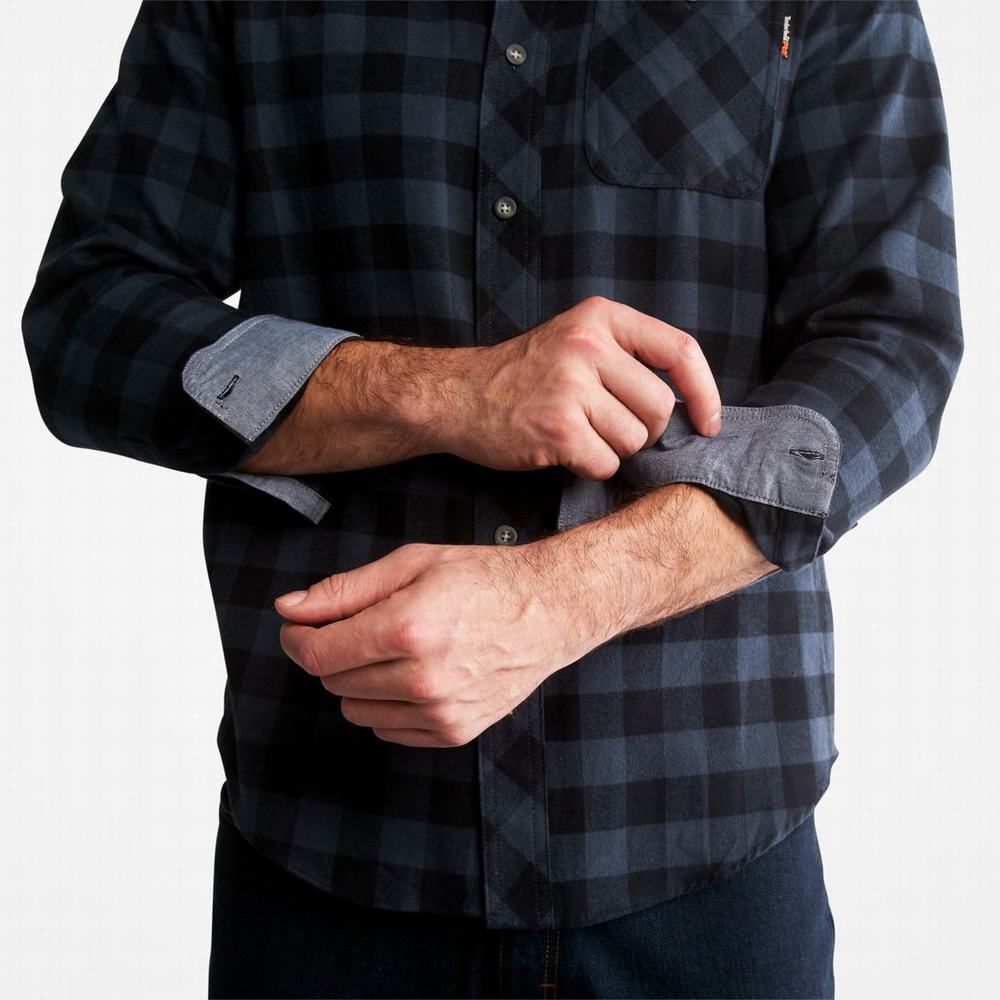 Timberland PRO® Woodfort Midweight Flannel İş Gömlek Erkek Lacivert | TR-9216Q