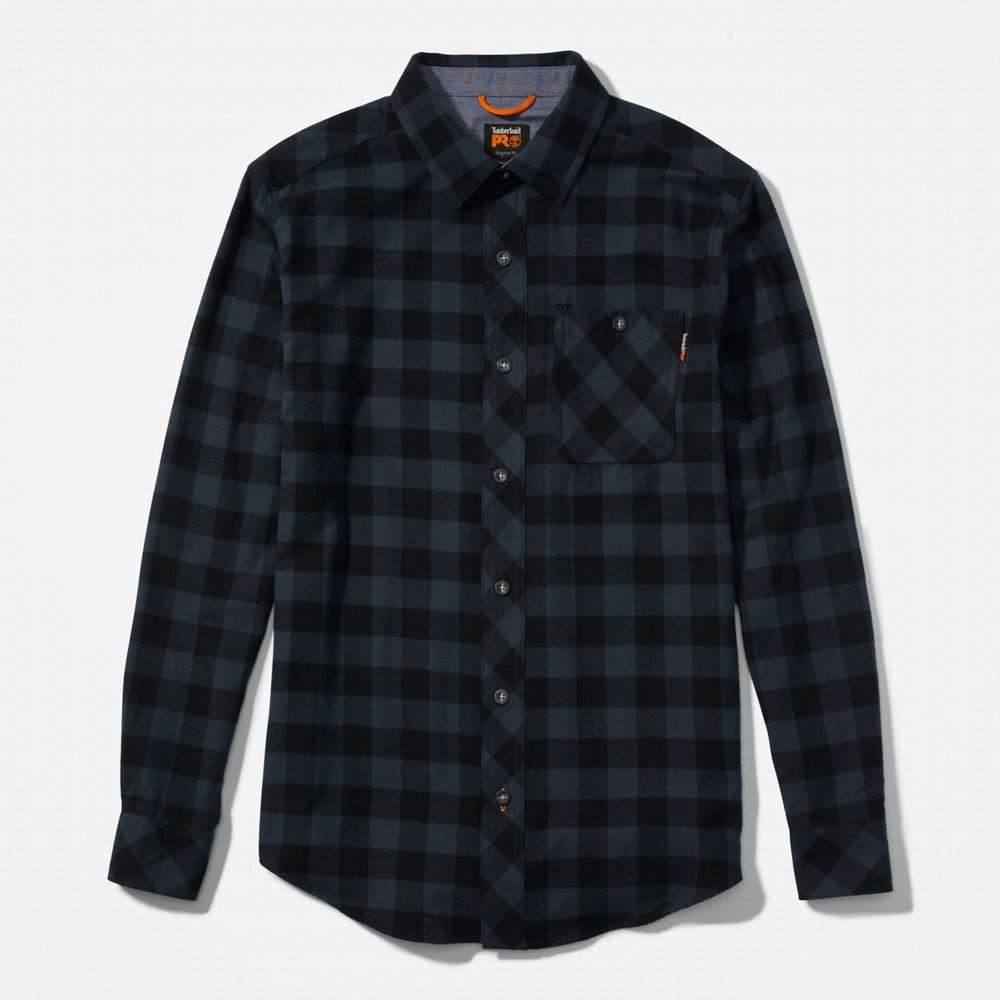 Timberland PRO® Woodfort Midweight Flannel İş Gömlek Erkek Lacivert | TR-9216Q