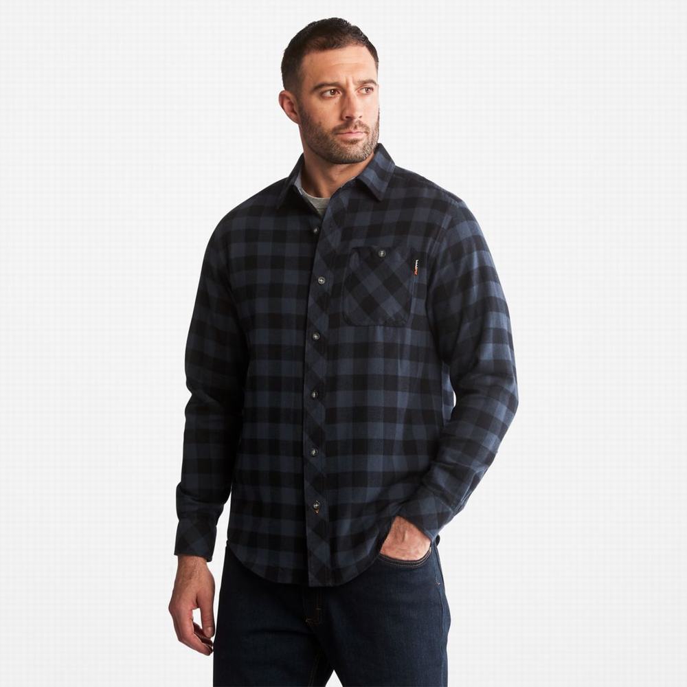 Timberland PRO® Woodfort Midweight Flannel İş Gömlek Erkek Lacivert | TR-9216Q