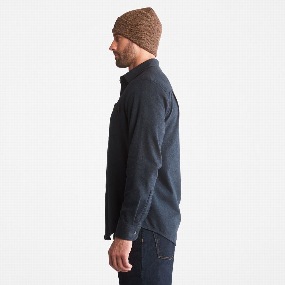 Timberland PRO® Woodfort Midweight Flannel İş Gömlek Erkek Mavi | TR-9764N