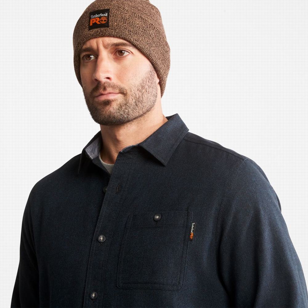 Timberland PRO® Woodfort Midweight Flannel İş Gömlek Erkek Mavi | TR-9764N