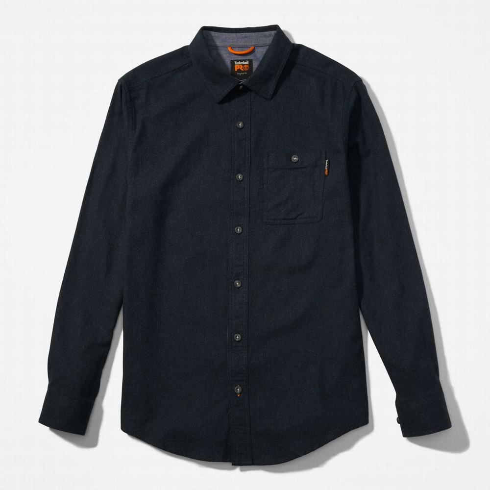 Timberland PRO® Woodfort Midweight Flannel İş Gömlek Erkek Mavi | TR-9764N