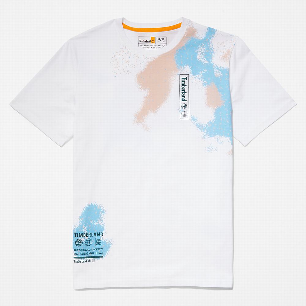 Timberland Paint Graphic Tişört Erkek Beyaz | TR-5386B