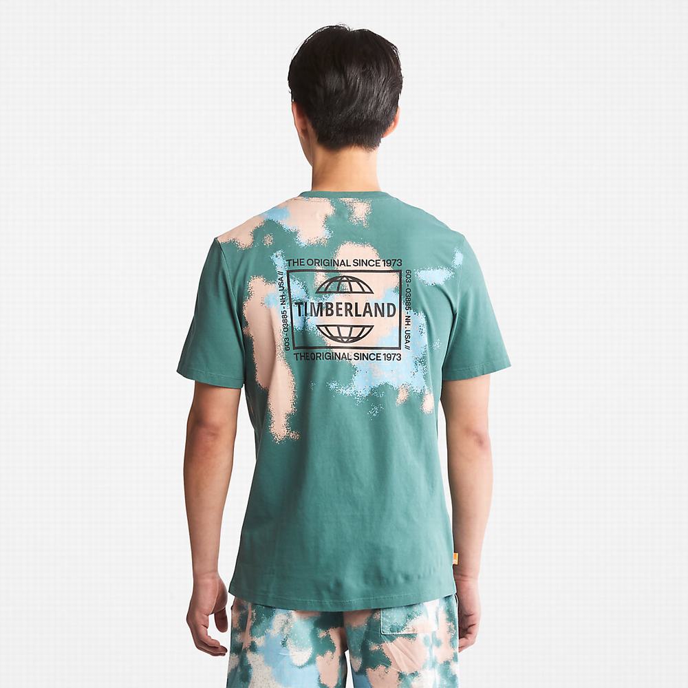 Timberland Paint Graphic Tişört Erkek Turkuaz | TR-8320N