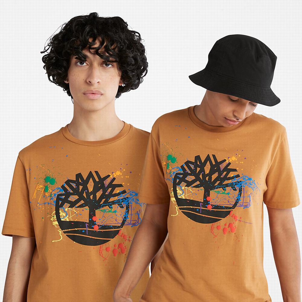 Timberland Paint Pride Tişört Erkek Kahverengi | TR-7389X