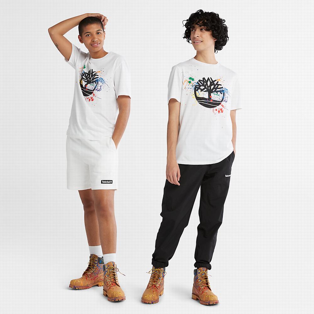 Timberland Paint Pride Tişört Kadın Beyaz | TR-2148U
