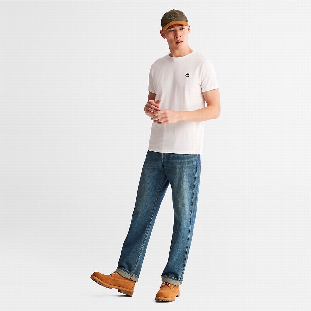 Timberland Pamuklu Logo Tişört Erkek Beyaz | TR-3506M