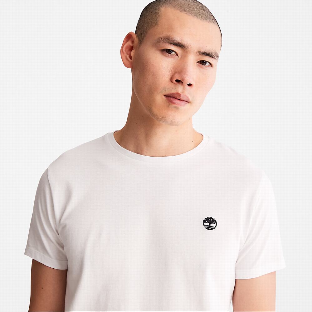Timberland Pamuklu Logo Tişört Erkek Beyaz | TR-3506M