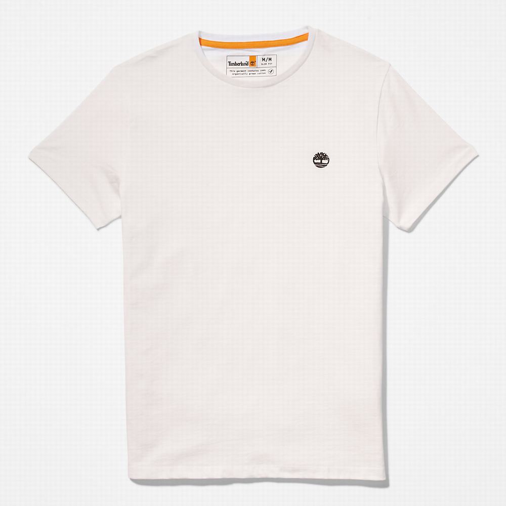 Timberland Pamuklu Logo Tişört Erkek Beyaz | TR-3506M