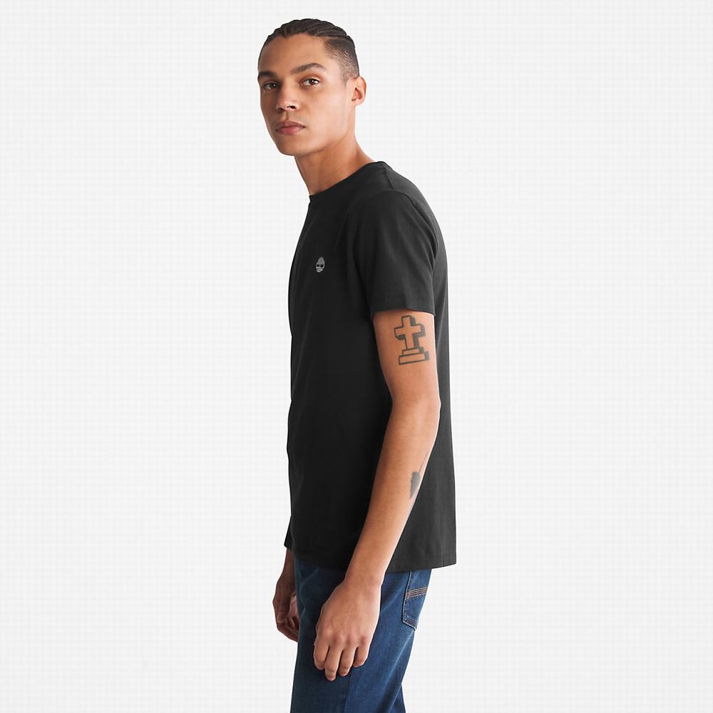 Timberland Pamuklu Logo Tişört Erkek Siyah | TR-4803Q