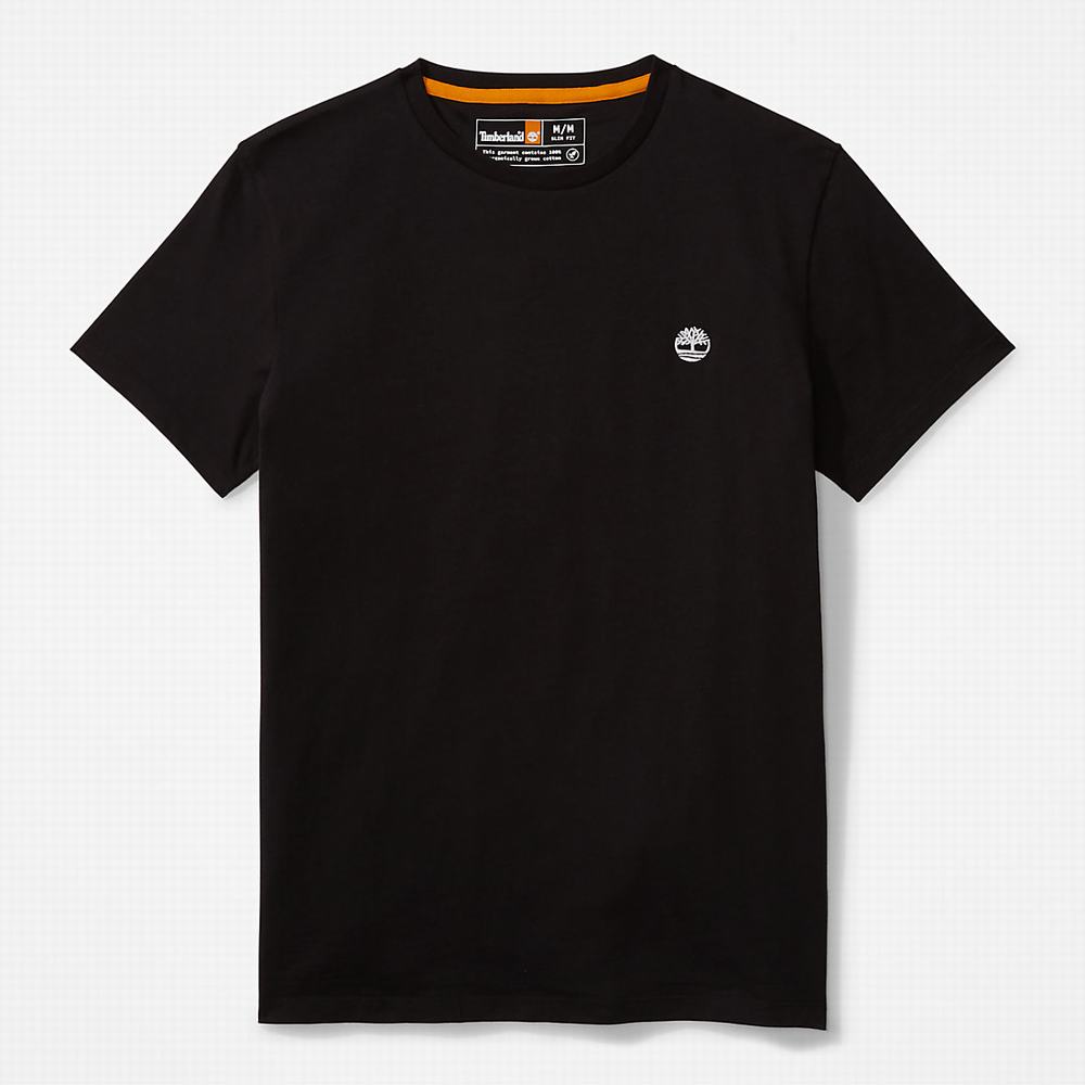 Timberland Pamuklu Logo Tişört Erkek Siyah | TR-4803Q
