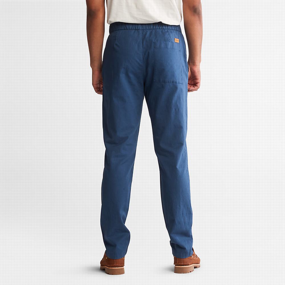 Timberland Pamuklu and Linen-Blend Jogger Pantolon Erkek Koyu Mavi | TR-1042K