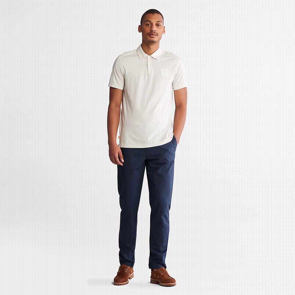 Timberland Pamuklu and Linen-Blend Jogger Pantolon Erkek Lacivert | TR-6254Z