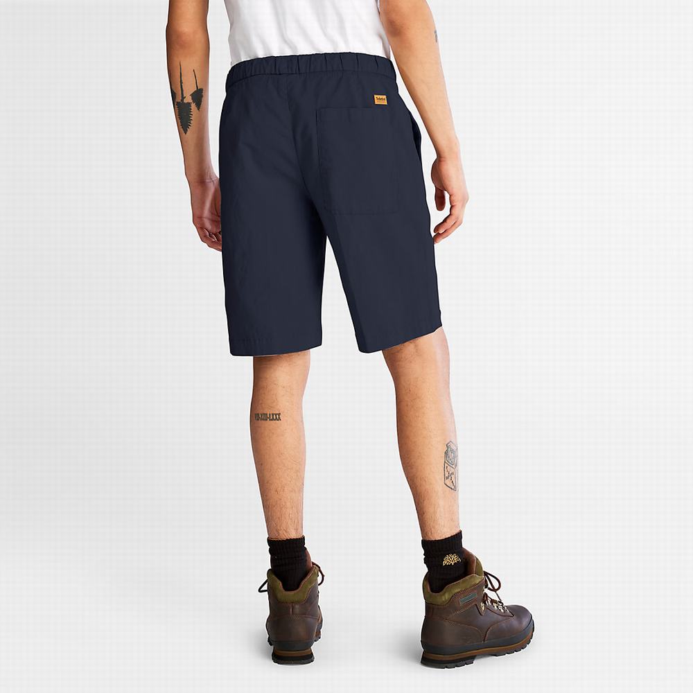 Timberland Pamuklu and Linen-Blend Şort Erkek Lacivert | TR-0256J